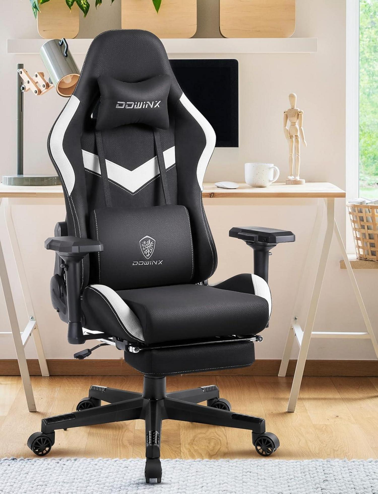 Dowinx Bürostuhl Gaming Stuhl Stoff 4D-Arm Design