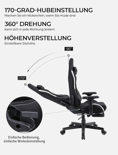 Dowinx Gaming Stuhl Stoff Massage Ergonomisch