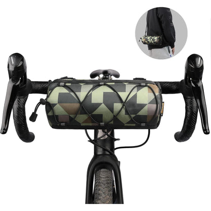 Fahrrad Lenkertasche mit Schultergurt, 2.4L, Camouflage Grün