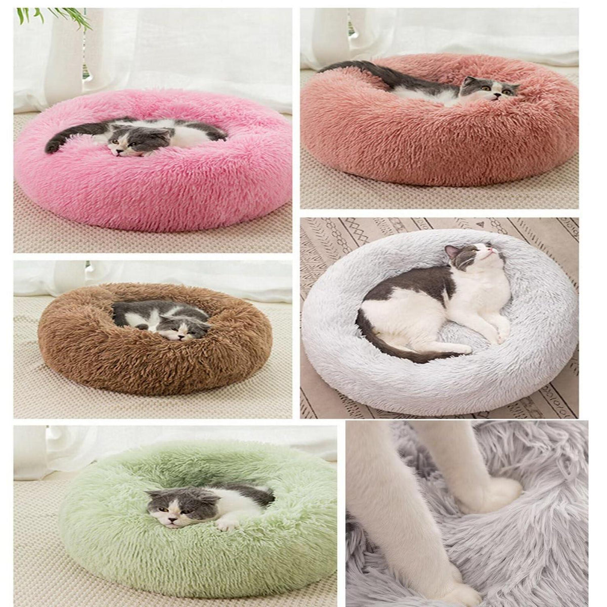 Rundes Hundebett Plüsch – Flauschig & Waschbar, Blau 110cm
