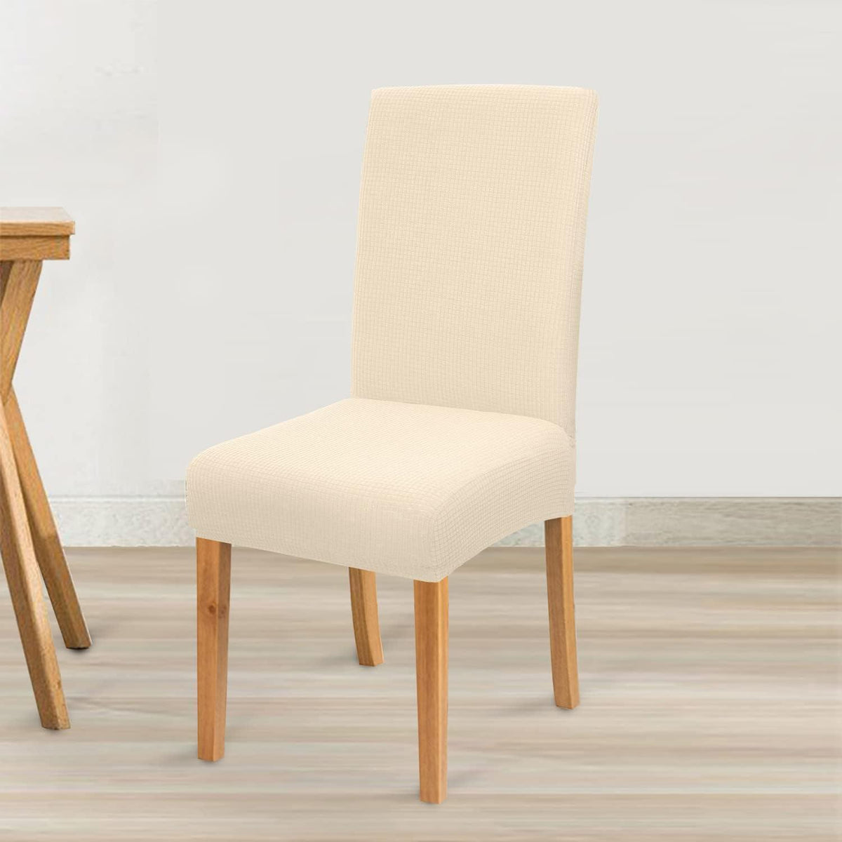 Wasserdichte Stuhlhussen Set 6 - Beige, Elastisch & Pflegleicht