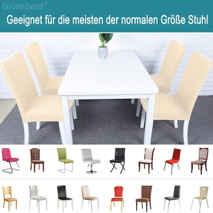 Wasserdichte Stuhlhussen Set 6 - Beige, Elastisch & Pflegleicht