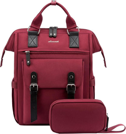 Rucksack Damen 15,6 Zoll Wasserdicht rot mit Laptopfach