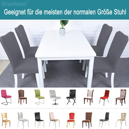 Granbest Wasserdichte Stuhlbezüge 4er Set Esszimmer Stretch Grau