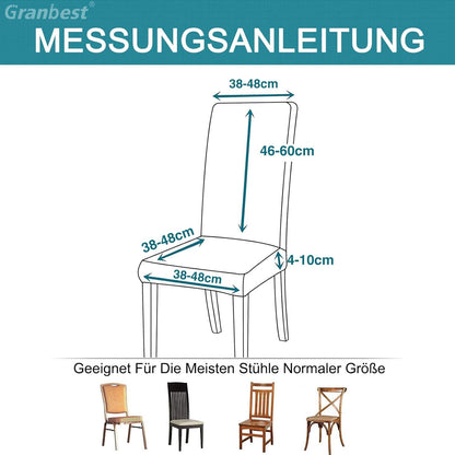 Granbest Wasserdichte Stuhlbezüge 4er Set Esszimmer Stretch Grau