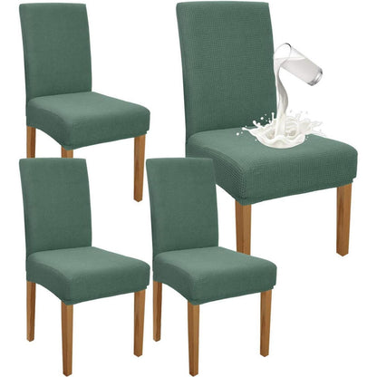 Wasserdichte Stuhlbezüge Set 4er Matcha Grün | Stretch Esszimmer Hussen