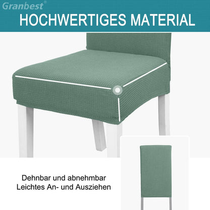 Wasserdichte Stuhlbezüge Set 4er Matcha Grün | Stretch Esszimmer Hussen