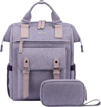 Laptop Rucksack Damen Wasserdicht 15,6 Zoll USB Ladeanschluss Purple