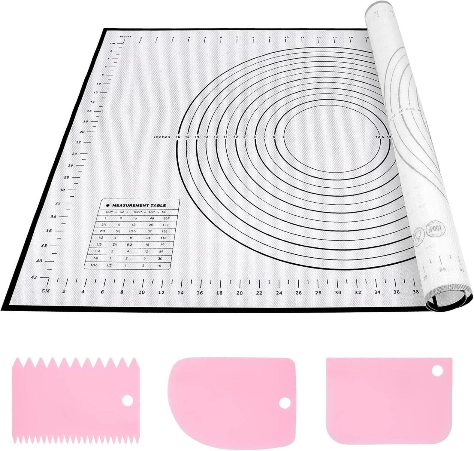 Silikon Backmatte Groß 70x50cm Antihaft Teigmatte Ausrollmatte Messung