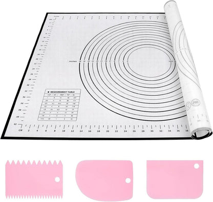 Silikon Backmatte Groß 70x50cm Antihaft Teigmatte Ausrollmatte Messung