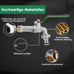 Garten Wasserhahn aus Messing 1/2 Zoll Rost-und Frostsicher