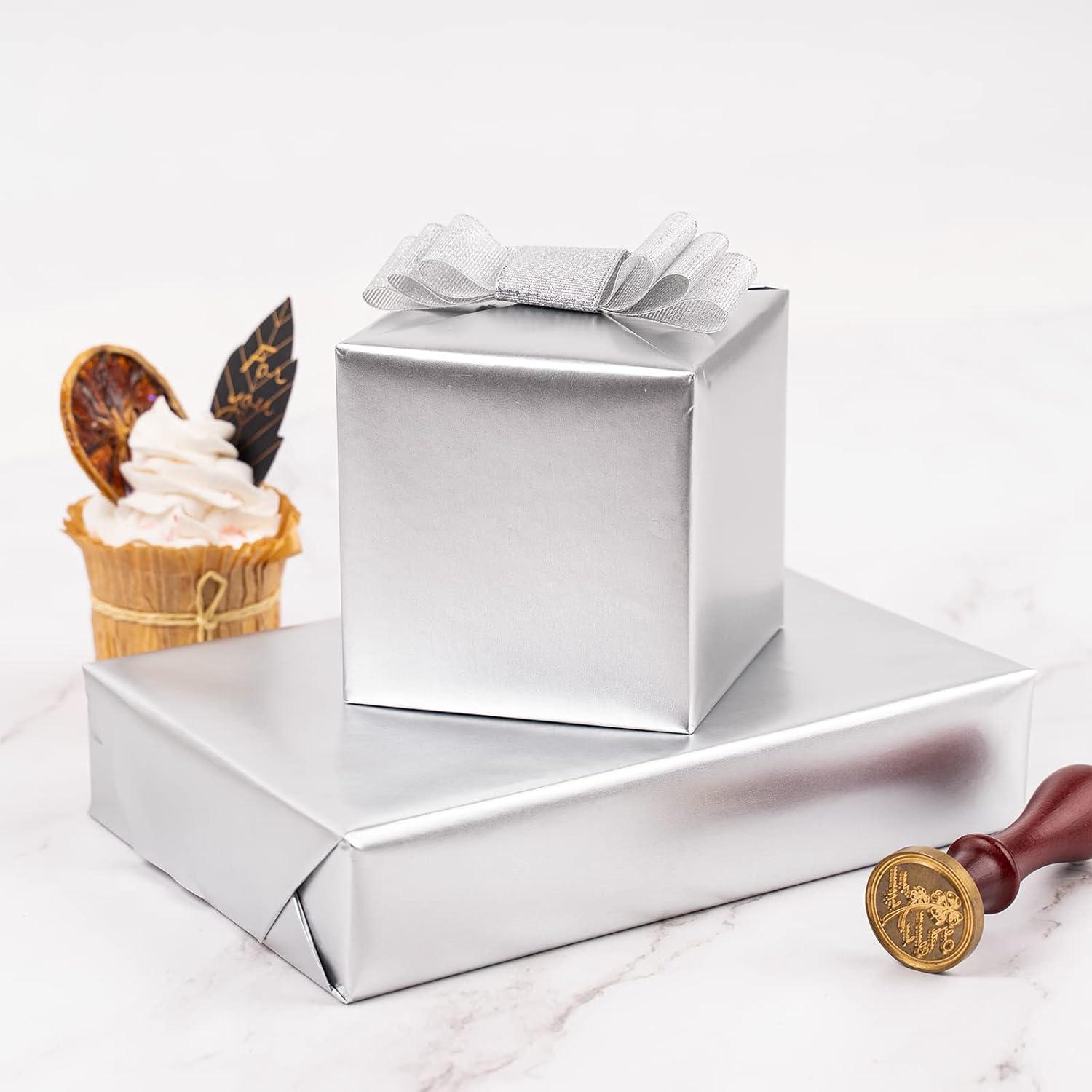 Silber Glänzendes Geschenkpapier Mini-Rolle 44,5 cm x 10 m