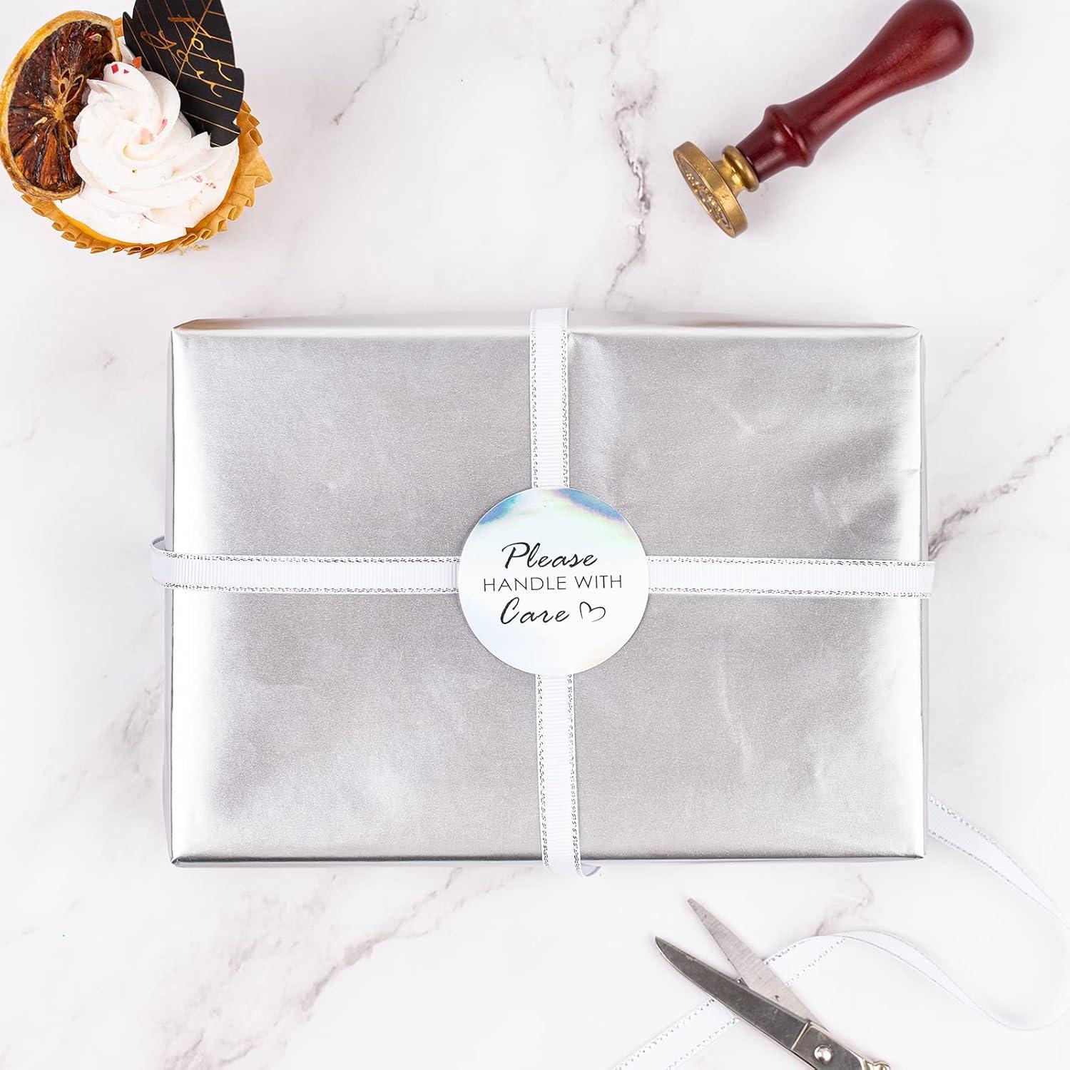 Glänzendes Silber Geschenkpapier 44,5cm x 10m - Hochzeit Geburtstag Weihnachten