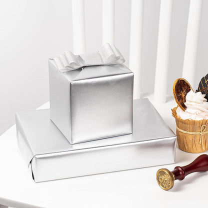 Silber Glänzendes Geschenkpapier Mini-Rolle 44,5 cm X 10 m