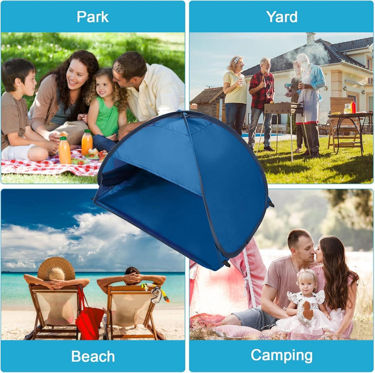HACRAHO Pop-Up-Strand-Sonnenzelt Anti-UV Mini-Automatik-Zelt 4