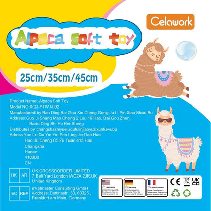 Alpaka Kuscheltier Plüschtier, Lama Stofftier Geschenk 25cm