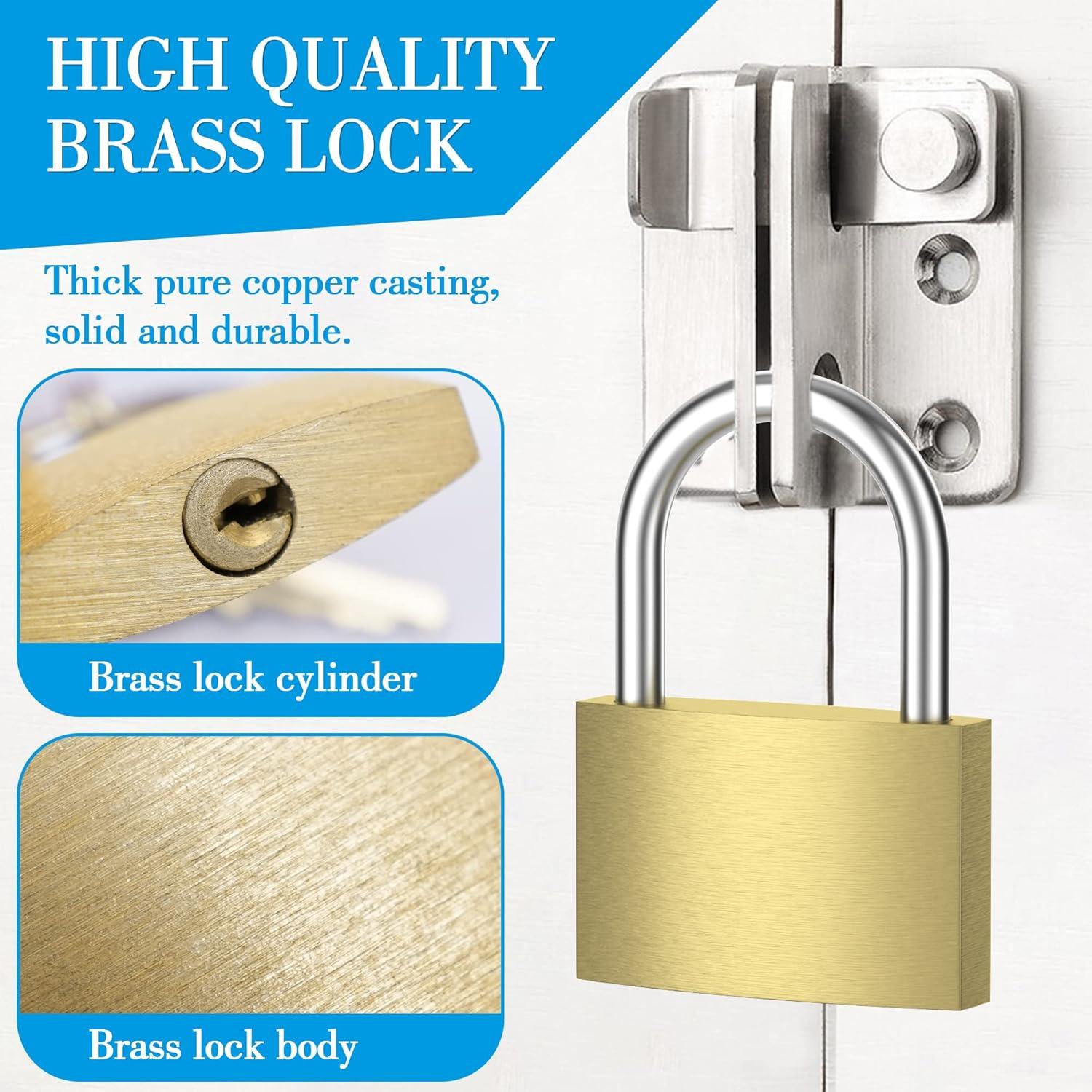 2er Pack Vorhängeschloss Messing Schlösser mit Schlüssel 30mm, Schließfächer Fitnessstudio KofferаницKoffer