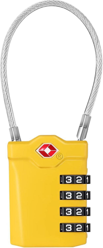 TSA Gepäckschloss 4 Stellig Gelb Alarmanzeige