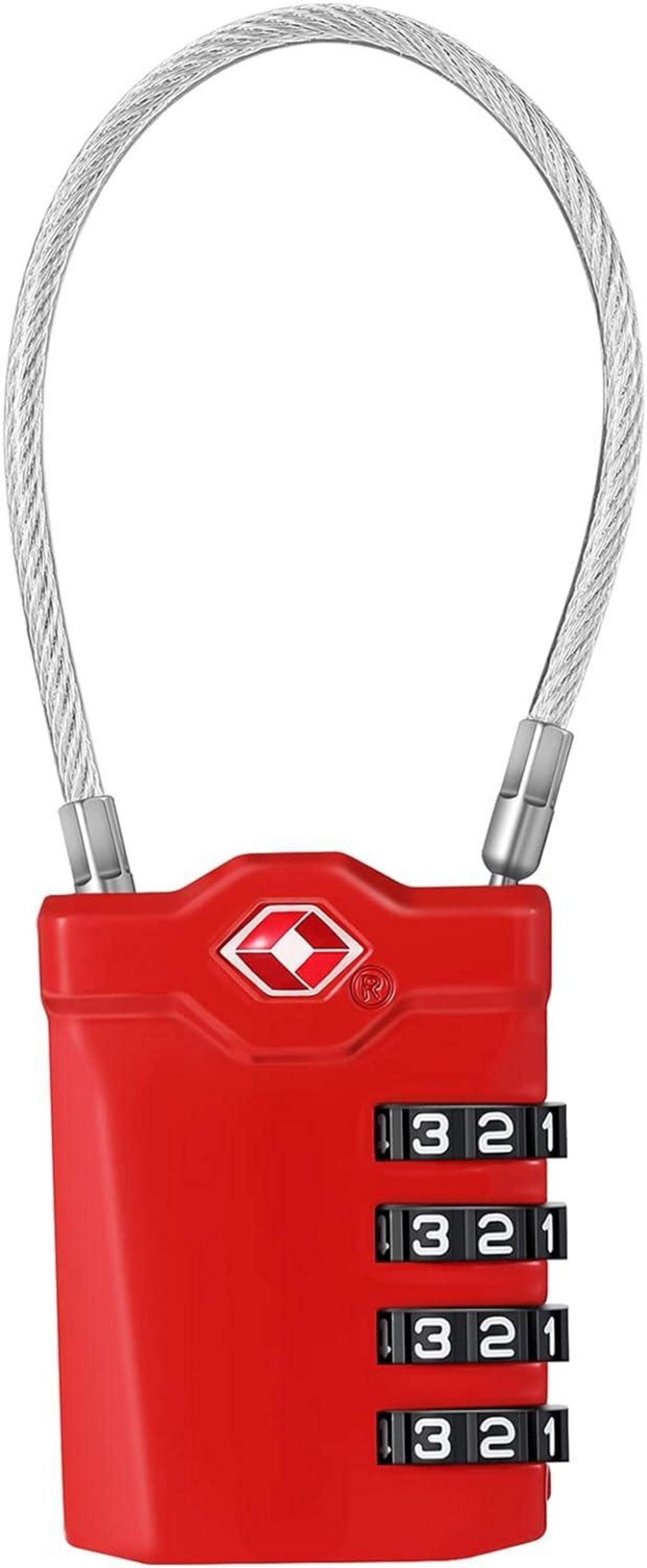 TSA Zahlenschloss 4 Stellig für Koffer, Rucksäcke, Rot