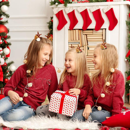 Rentiergeweih Haarspangen Weihnachts Haarschmuck 4er-Set Braun