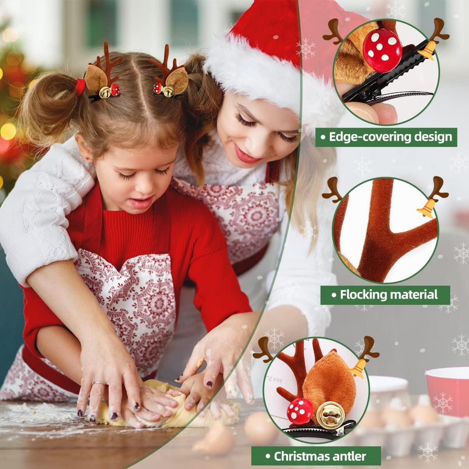 Rentier Geweih Haarspangen Weihnachten Haarclips Damen Kinder