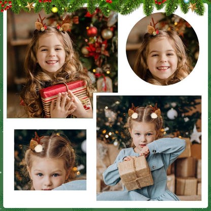 Haarspangen Rentier Geweih Haarnadeln Hirsch Haarclips Weihnachten 4