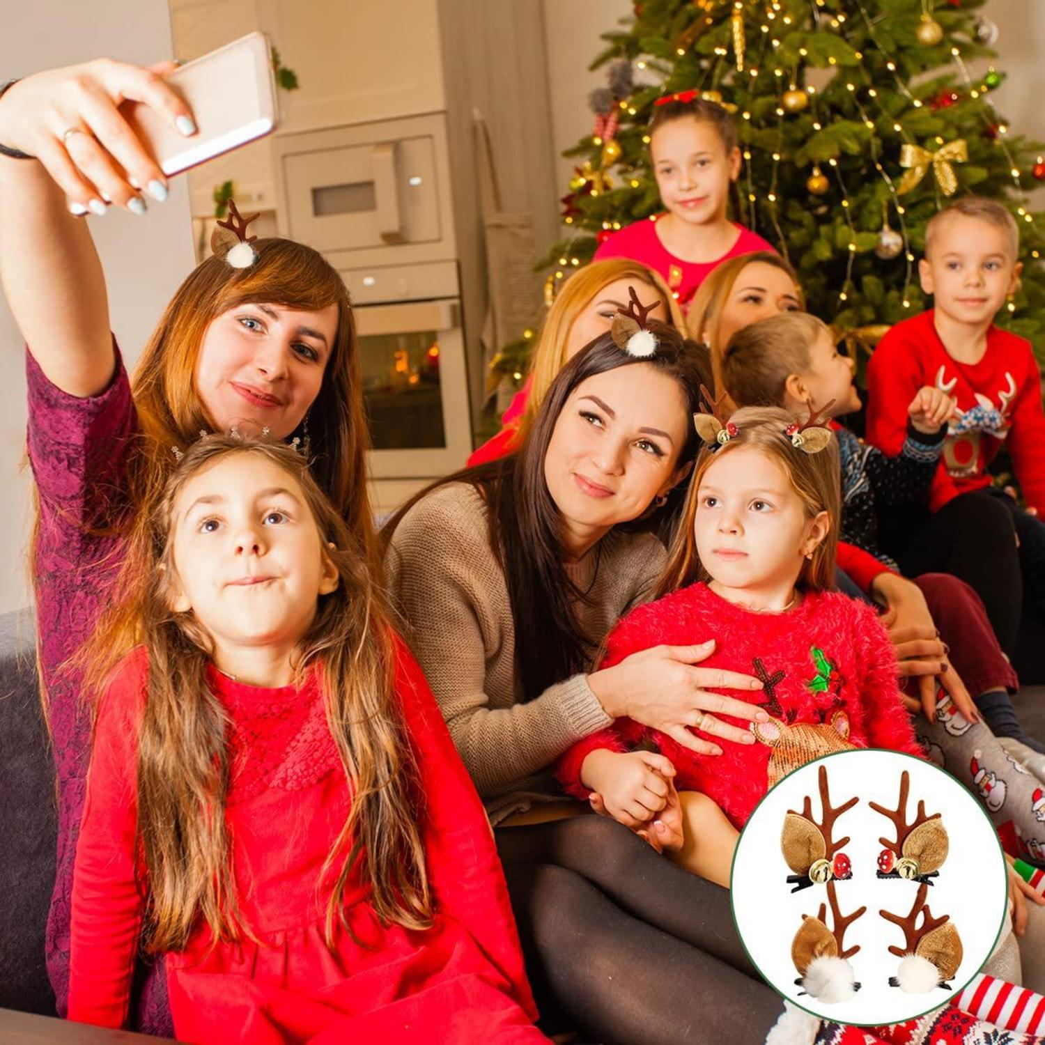 Rentier Geweih Haarspangen Weihnachten Haarclips Damen Kinder