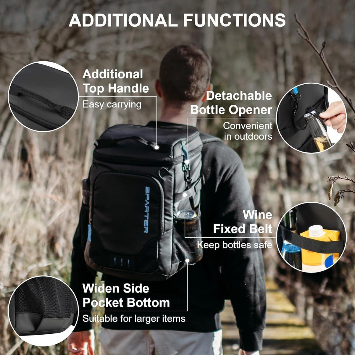 Isolierter Rucksack-Kühler 49 Dosen – Wasserdicht & Tragbar