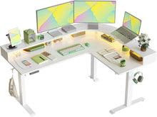 Höhenverstellbarer Elektrischer L-Form Schreibtisch LED 160x120cm