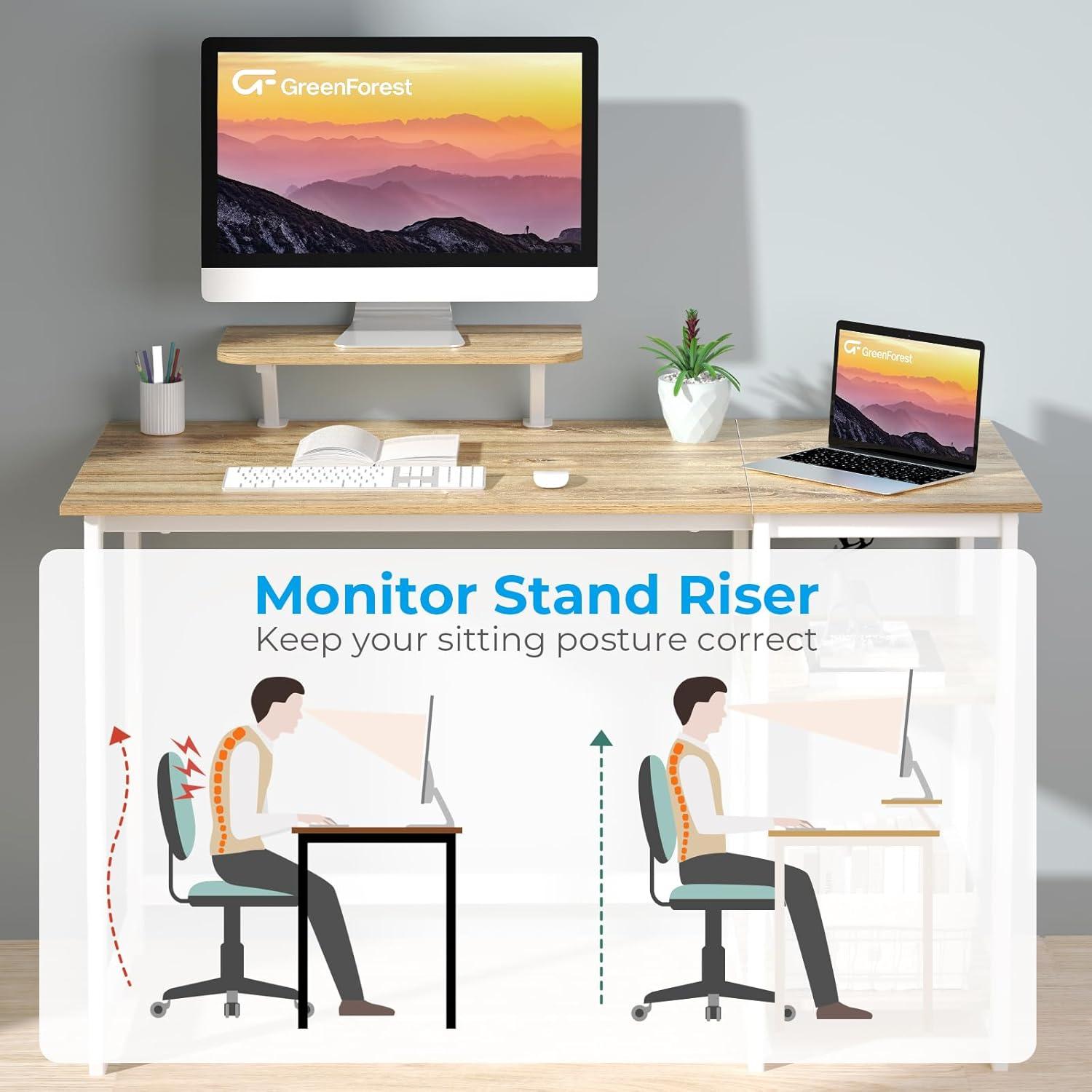Kleiner Schreibtisch mit Stauraum 100cm PC Monitorständer Home Office