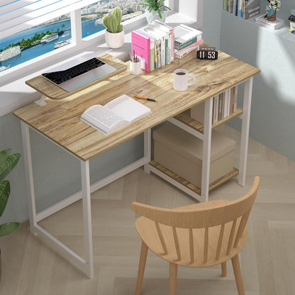 Kleiner Schreibtisch mit Stauraum 100cm Beige Home Office Modern Design