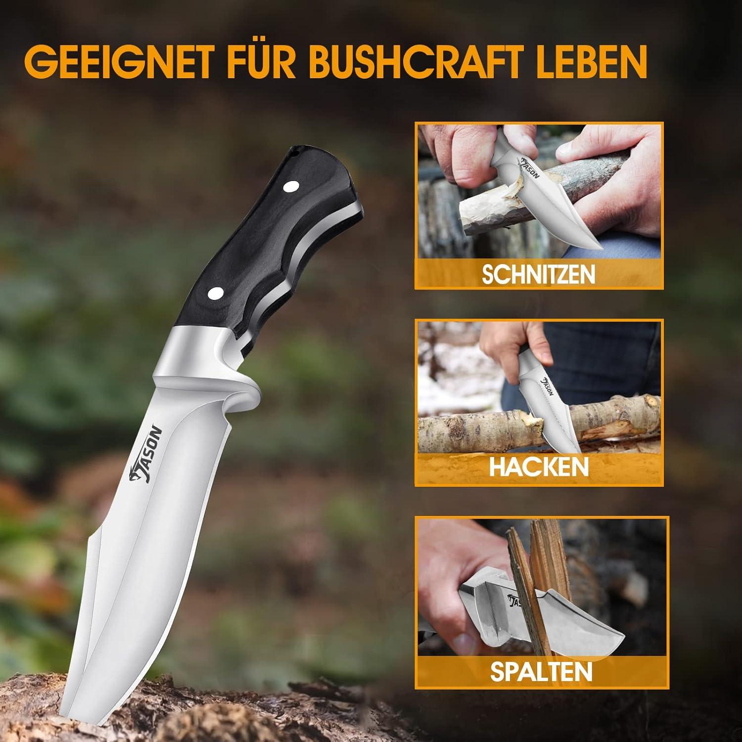 Outdoor Survival Jagdmesser D2 Klinge Ebenholz Full Tang Bushcraft Messer
