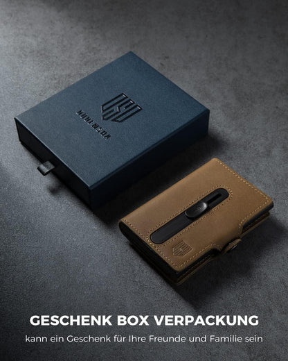 Airtag Kartenetui RFID Schutz Herren Geldbörse Braun 10+ Karten