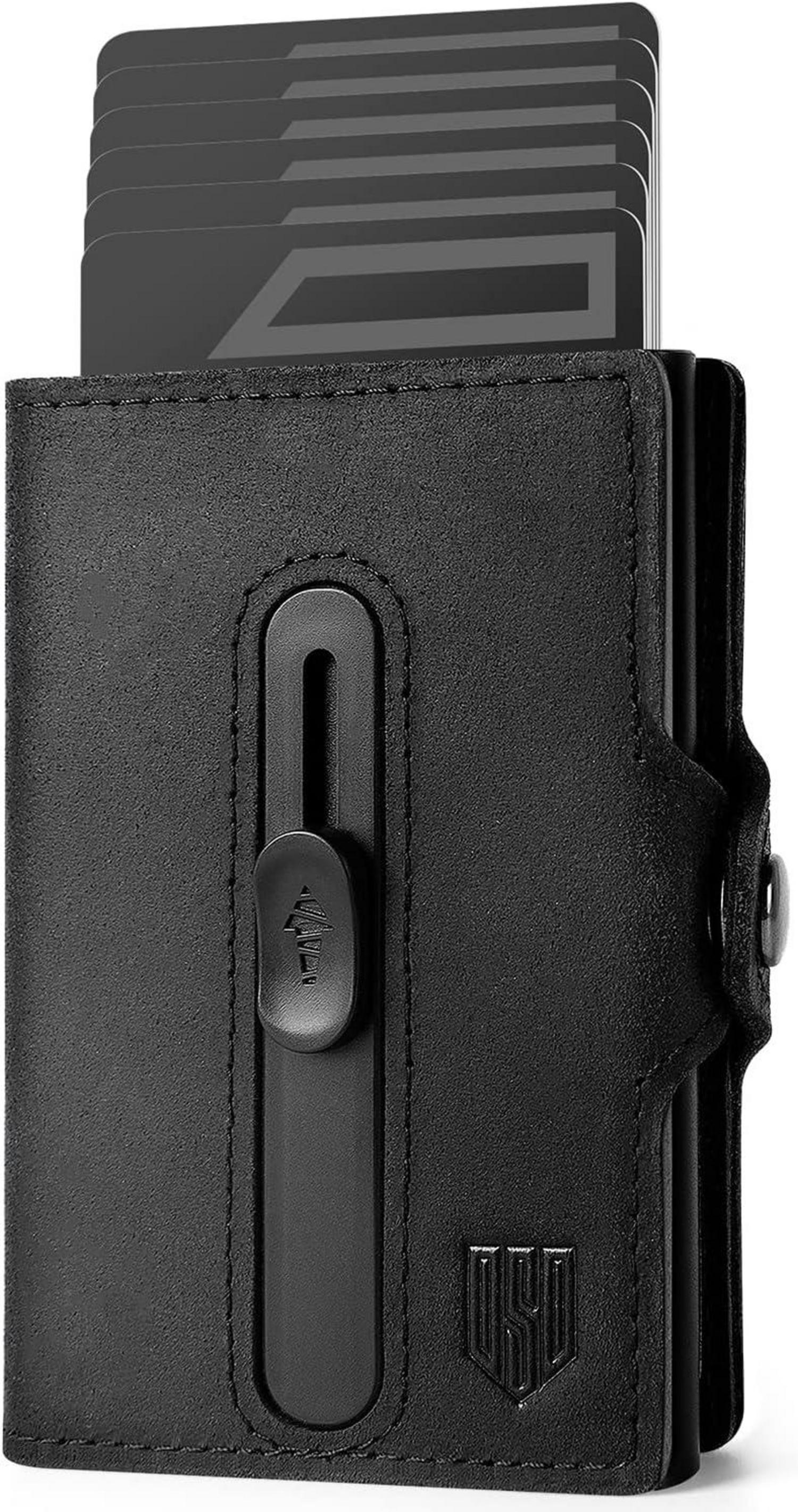 DODENSHA Airtag RFID Kartenetui Herren Geldbörse Münzfach Schwarz