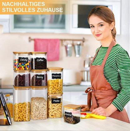 OSORD Vorratsglas Set Glas mit Deckel für Kaffee Gewürz Müsli