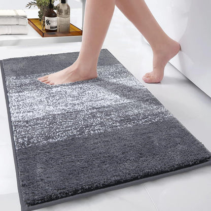 Weiche Mikrofaser Badematte Grau – Rutschfest & Saugfähig 50x80cm