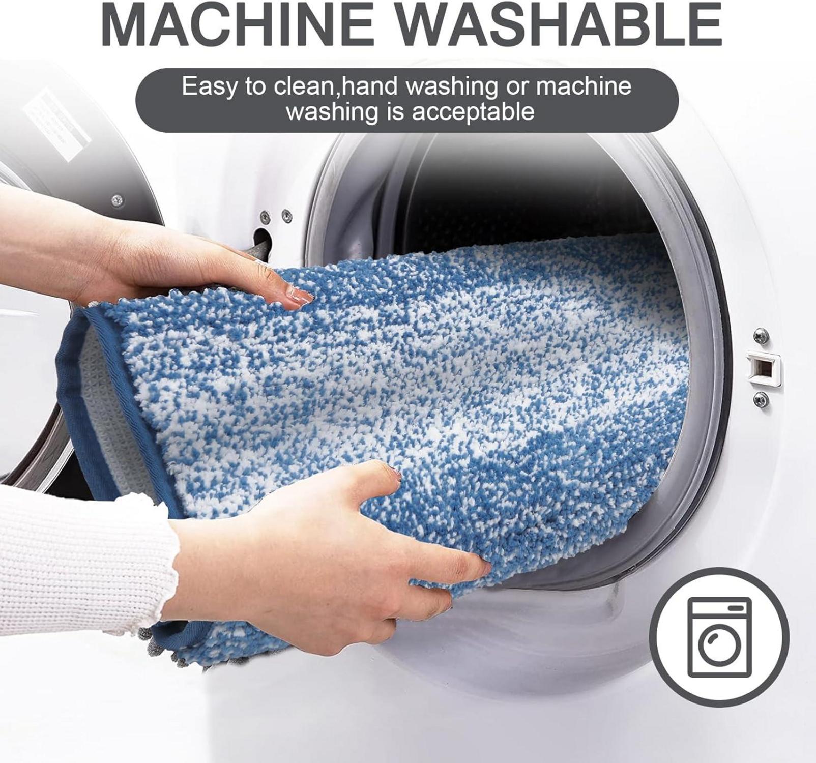 Enyhom Badematte 60x90 cm Mikrofaser Blau Saugfähig Rutschfest