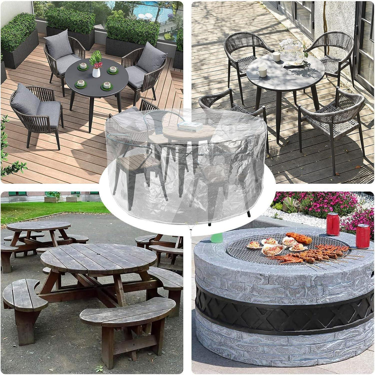 Wasserdichte Gartentischabdeckung 250x90 cm – Polyethylen