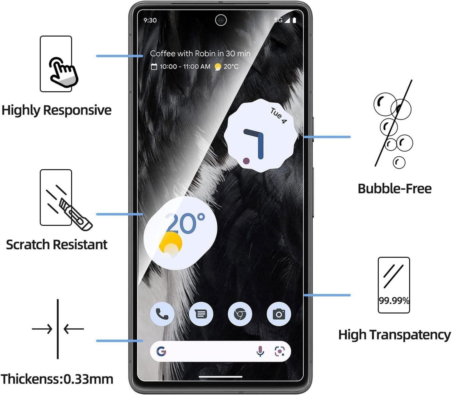 Panzer Schutz Glas Google Pixel 7 9H HD Displayschutzfolie