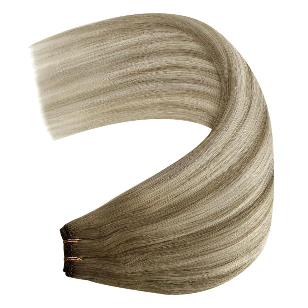Echthaar Tressen Ombre Braun Blond 40cm 100g Weft