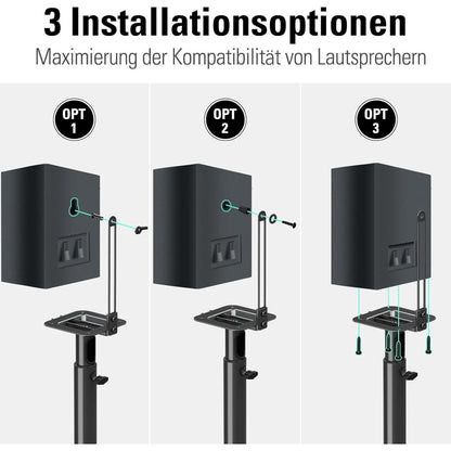 Höhenverstellbare Lautsprecherständer für Satelliten bis