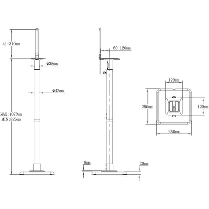 Höhenverstellbare Lautsprecherständer für Satelliten bis