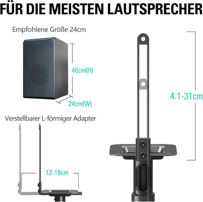 Höhenverstellbare Lautsprecherständer für Satelliten bis zu