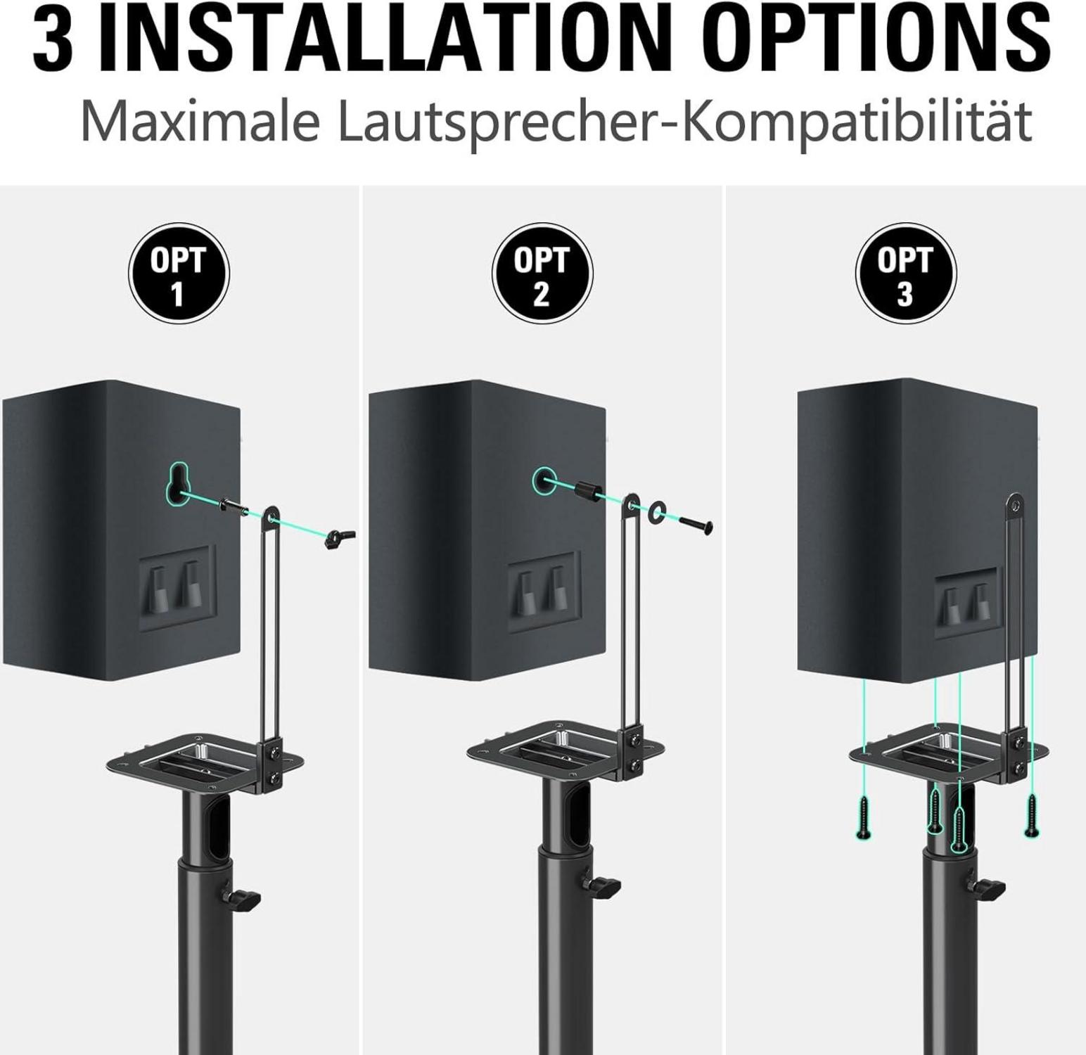 Höhenverstellbare Lautsprecherständer für Satelliten bis 5kg, 2er-Set