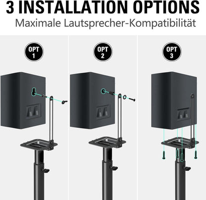Höhenverstellbare Lautsprecherständer für Satelliten bis 5kg, 2er-Set