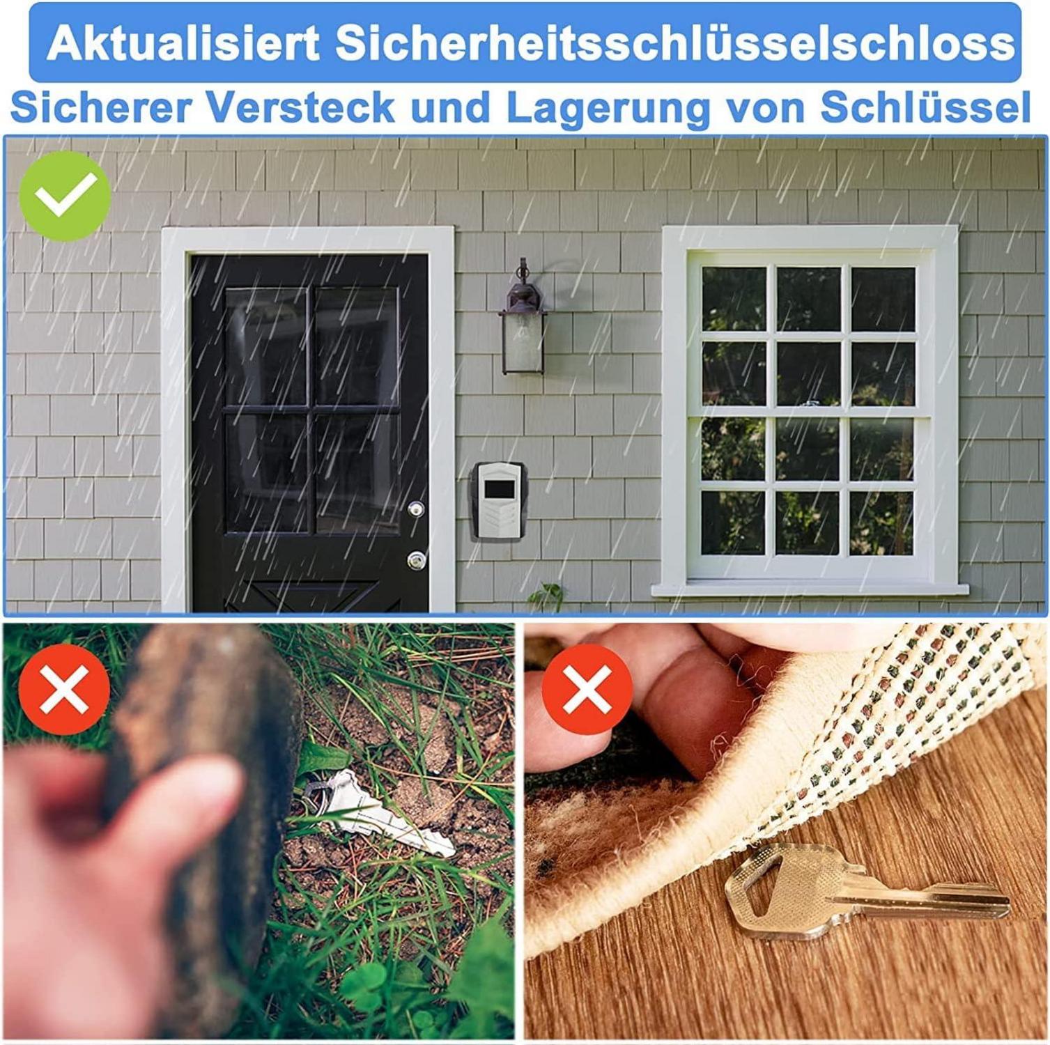 Schlüsseltresor mit Zahlencode und Schlüsselhaken, groß für 10