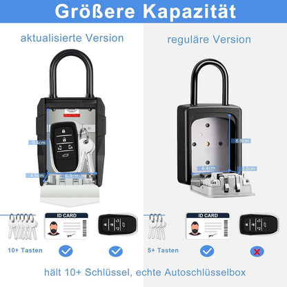 Schlüsseltresor Aussen mit Zahlencode, Wetterfest, Schwarz L