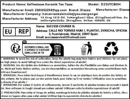 Große Keramik Kaffeetasse Orange 700ml mit Henkel und Griff