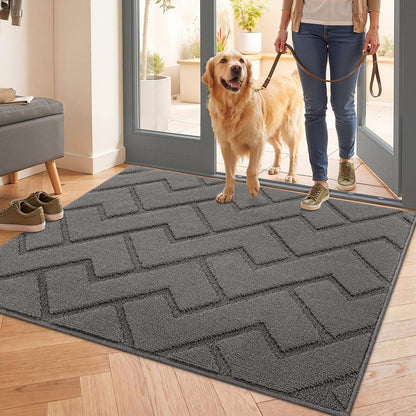 Fußmatte Innen 80x100cm – Rutschfest & Saugfähig, Grau