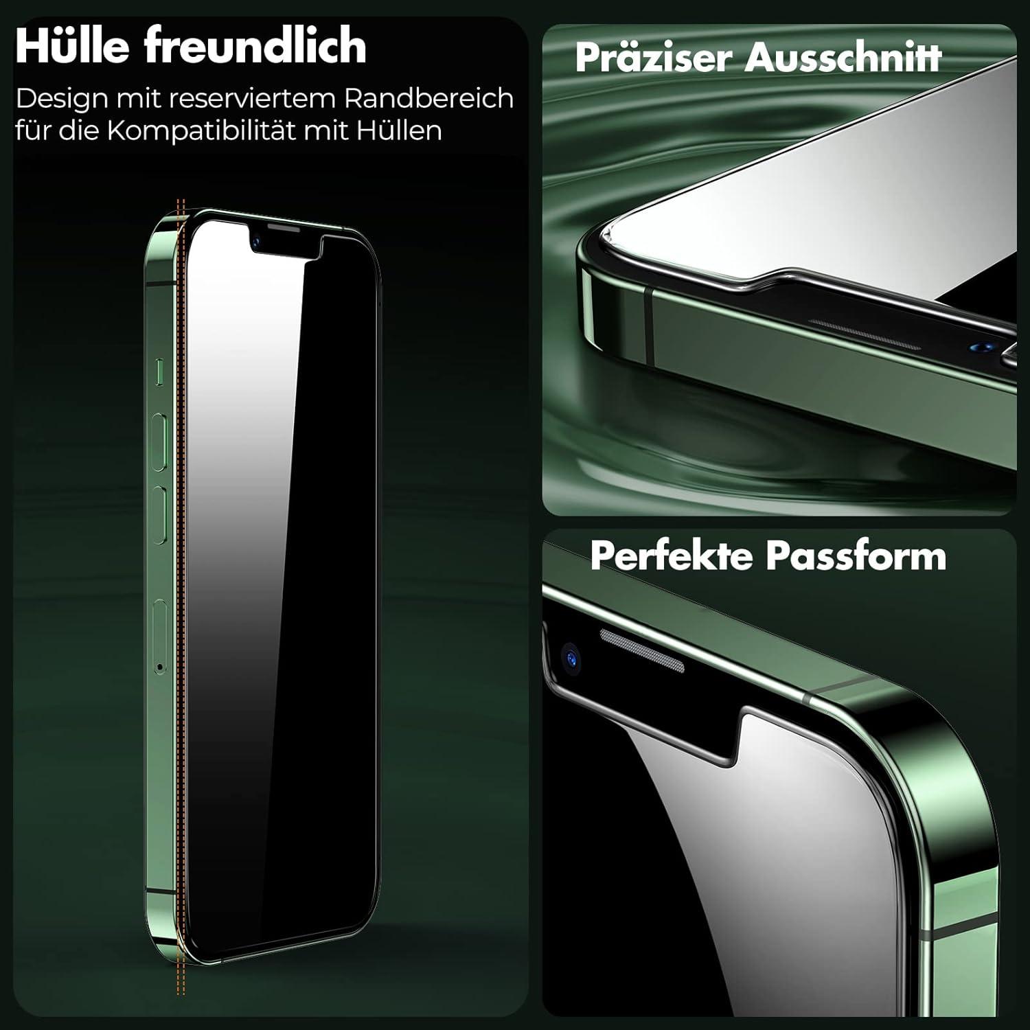 Sichtschutzfolie für iPhone 13 Pro Max/14 Plus, 2er Pack, 6,7 Zoll